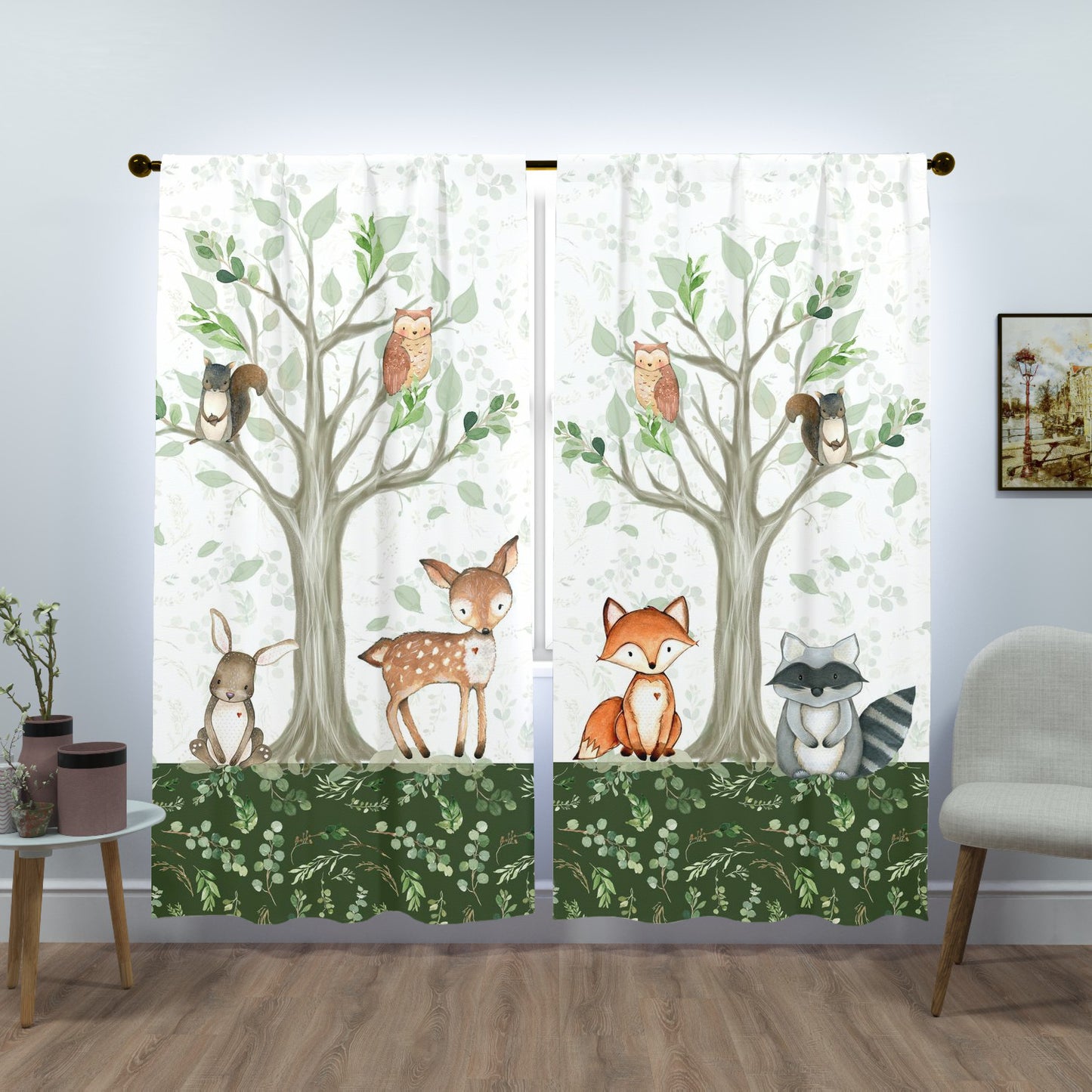 Woodland Blackout Curtains for Boy's Room