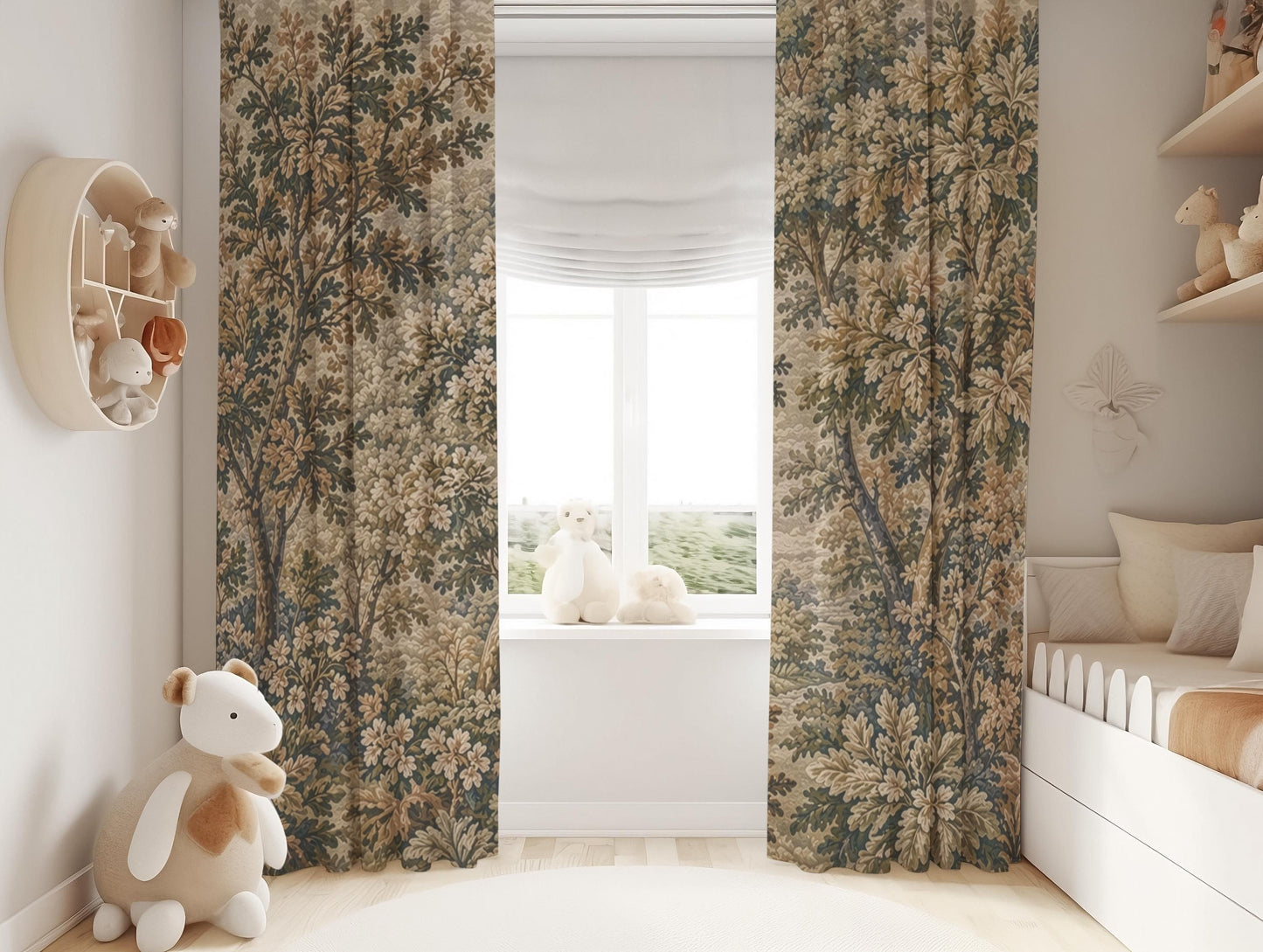 Vintage Forest Toile Blackout Curtains