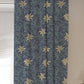 Navy Blue Floral Curtains, Vintage William Morris Style Blackout Curtains