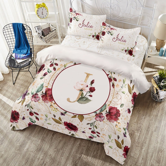 Burgundy Personalized Duvet Cover Set for Girl
