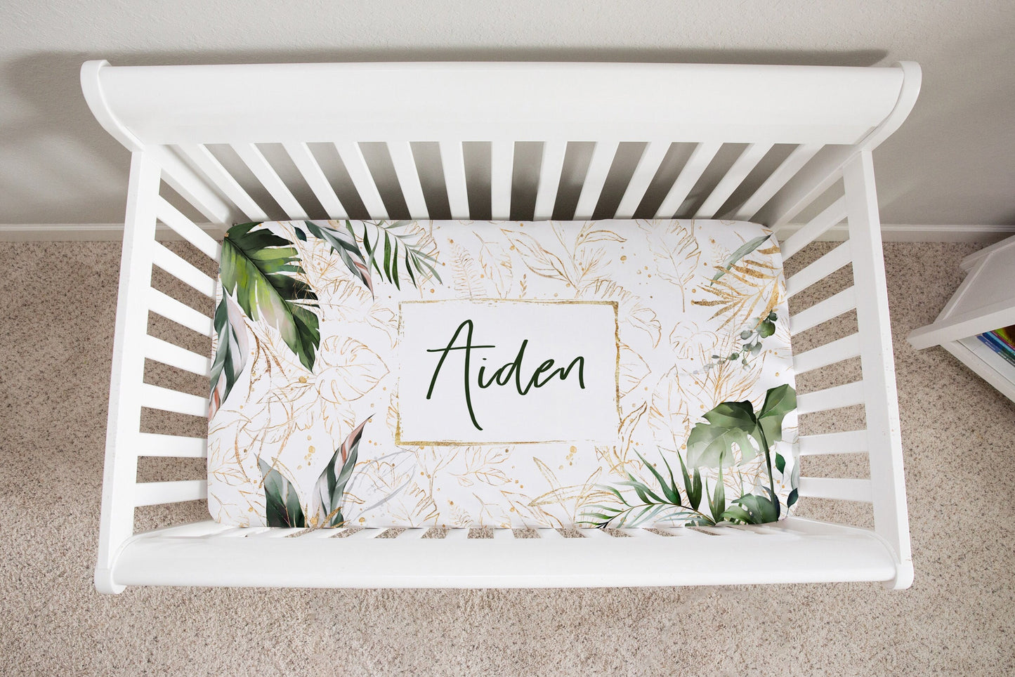 Tropical Personalized Crib Sheet for Boy