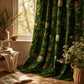 Dark Green Botanical Blackout Curtains