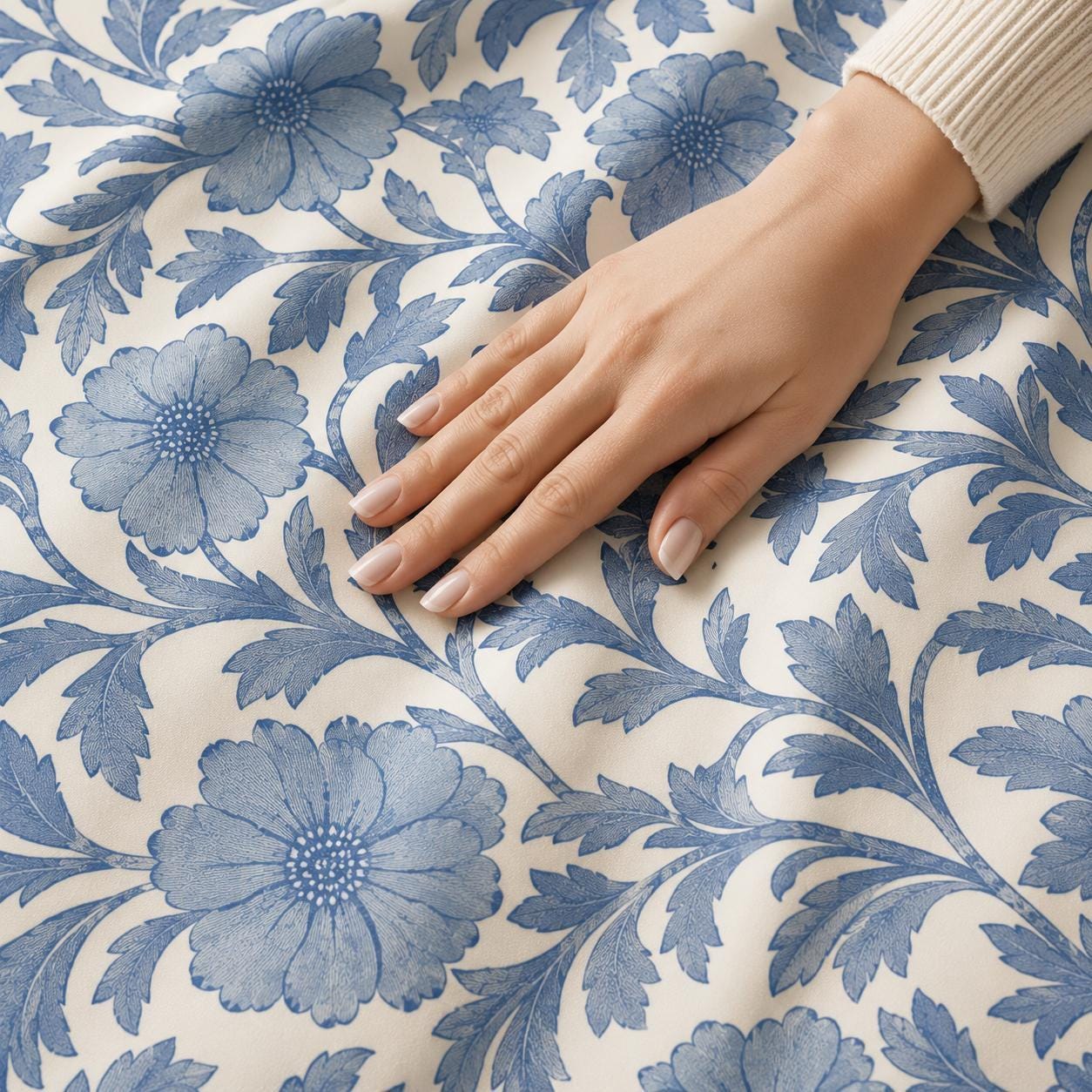 Blue Floral Blackout Curtains