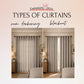 The image is a collage of two photographs, each depicting a different type of curtain: a room with a darkening curtain and a room with a blackout curtain.