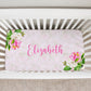 Horses Personalized Crib Sheet for Girl