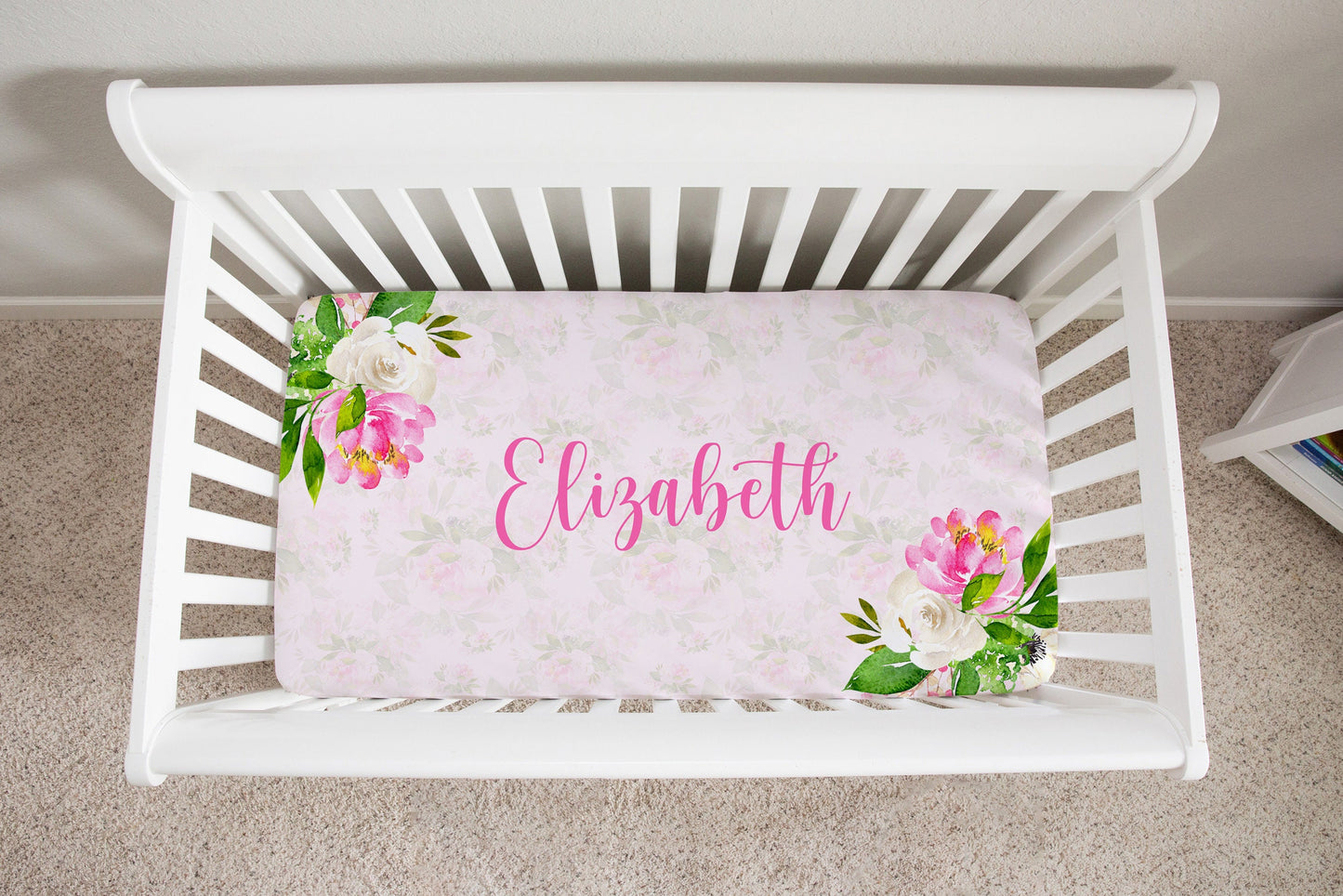 Horses Personalized Crib Sheet for Girl