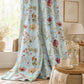 Boho Floral Curtains Blue Wildflower Blackout Curtains