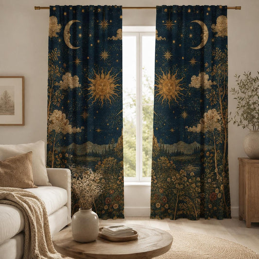Celestial Sun Moon Blackout Curtains