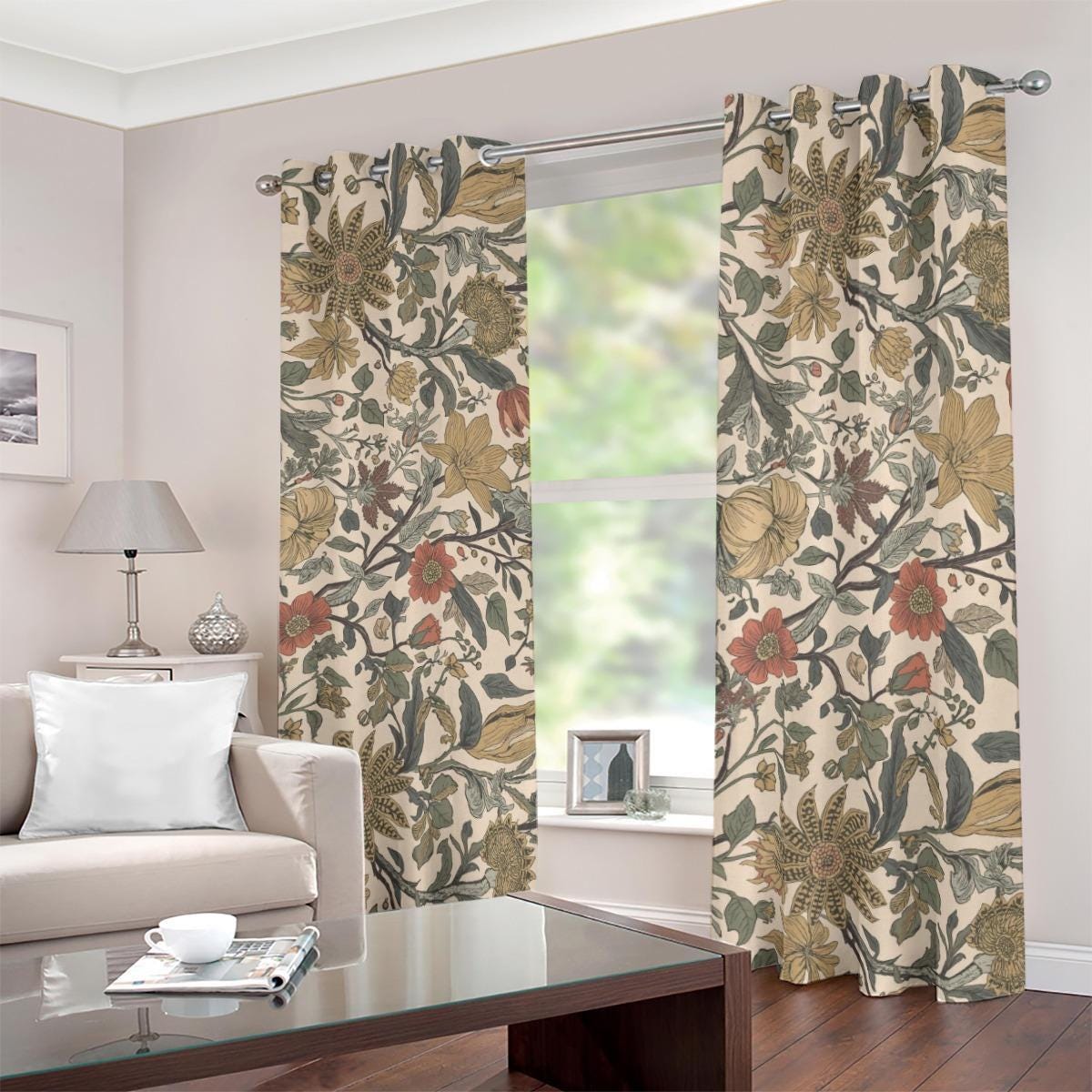 Vintage Botanical Blackout Curtains
