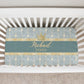 Royal Green Personalized Crib Sheet for Boy