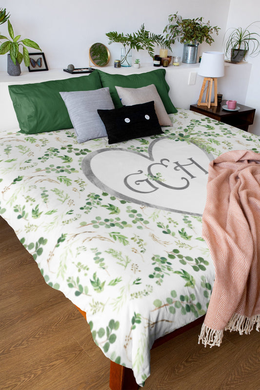 Greenery Personalized Duvet Cover Set for Girl or Boy