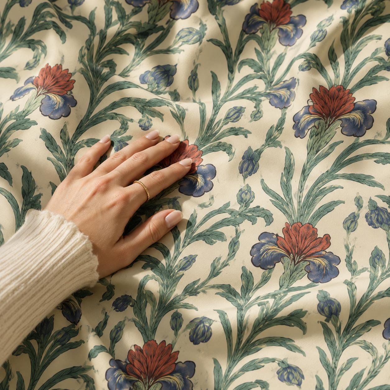 Vintage Floral Curtains, William Morris Style Blackout Curtains