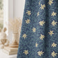 Navy Blue Floral Curtains, Vintage William Morris Style Blackout Curtains