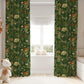 Dark Green Botanical Blackout Curtains