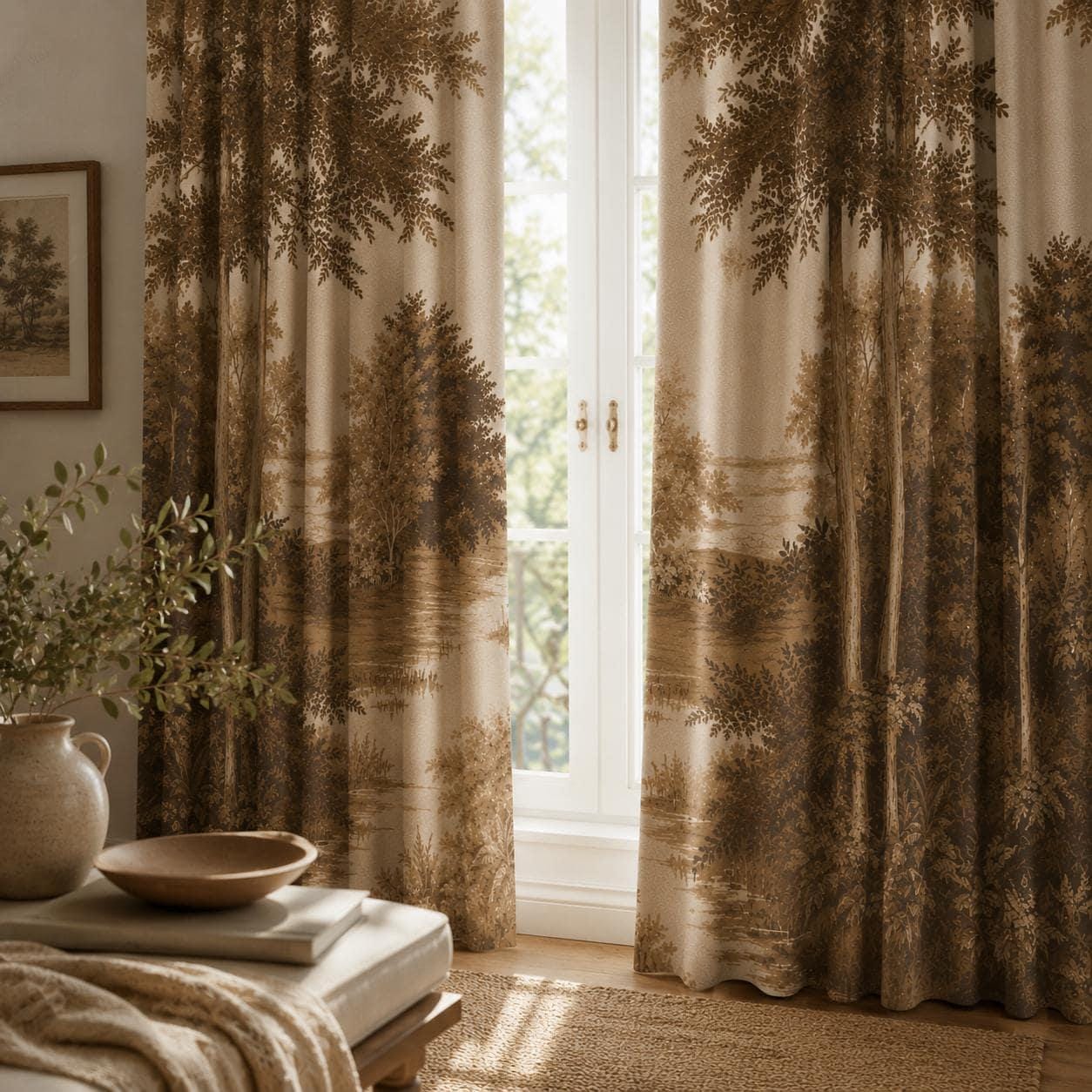 Sepia Forest Blackout Curtains