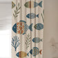 Coastal Fish Curtains, Ocean Nursery Blackout Curtains