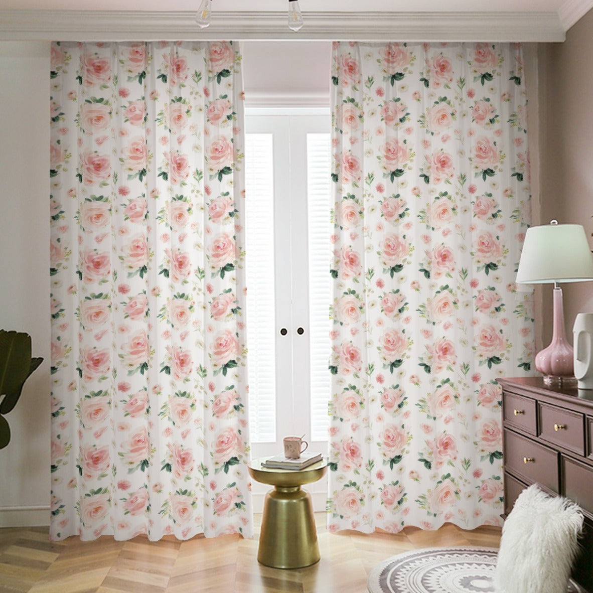 Blush Florals Blackout Curtains