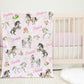 Horses Personalized Blanket for Girl