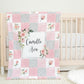 Roses Garden Patchwork Inspired Personalized Blanket for Girl