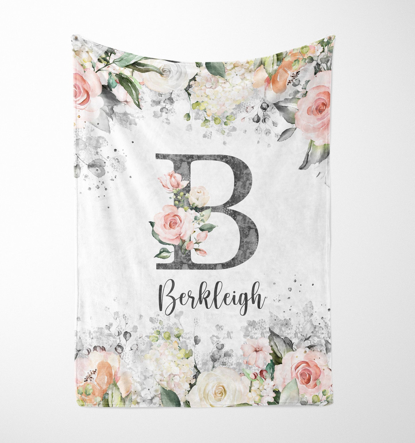 Garden Roses Personalized Blanket for Girl