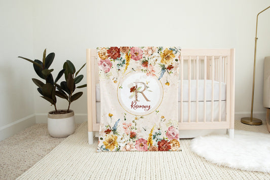 Rust Garden Personalized Blanket for Girl