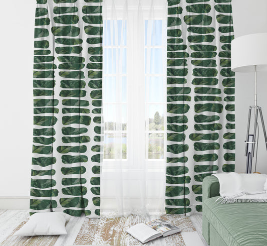 Green Blocks Blackout Curtains