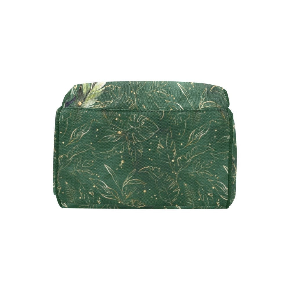 Tropical Dark Green Personalized Diaper Bag