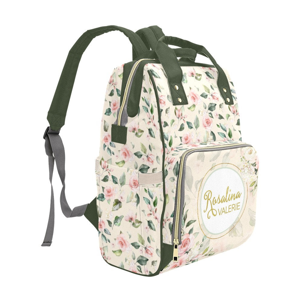 Roses Garden Personalized Diaper Bag