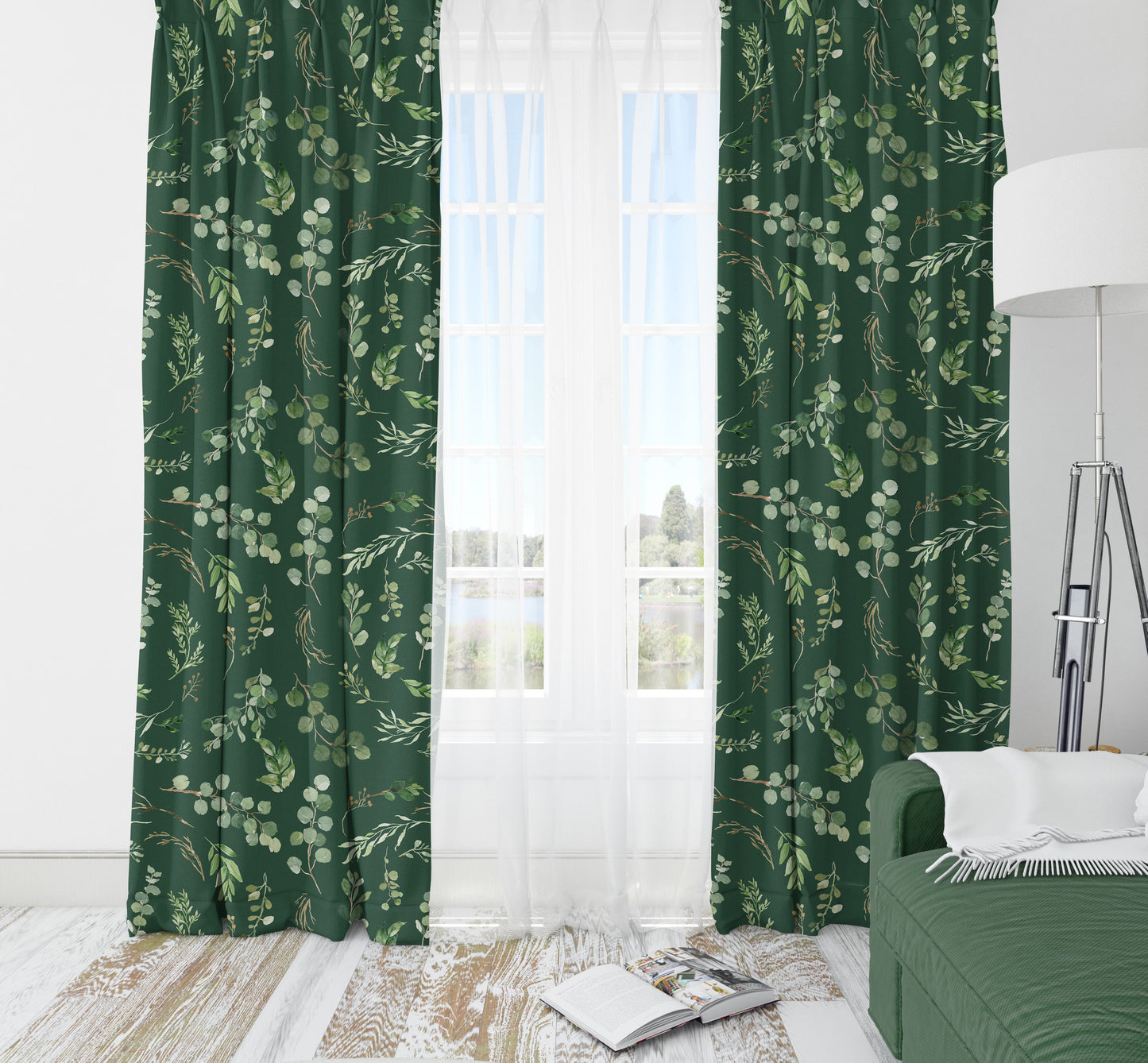 Dark Greenery Blackout Curtains