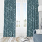 Teal Leaves Blackout Curtains