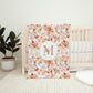 Caramel Florals Monogrammed Blanket for Girl