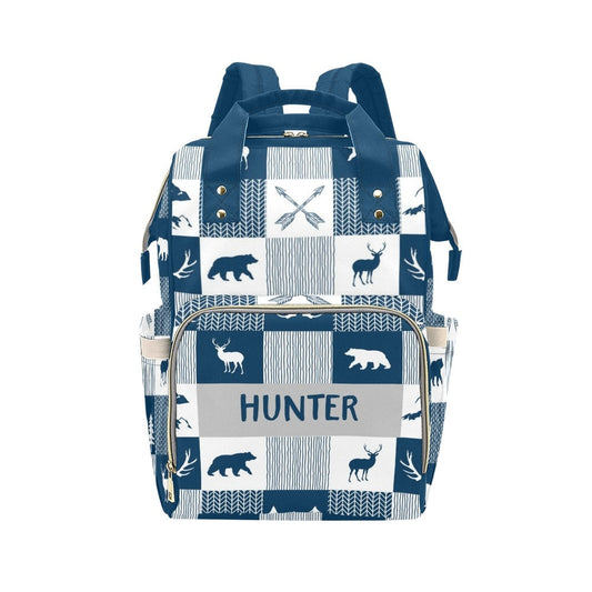 Navy Blue Woodland Personalized Diaper Bag