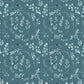 Teal Leaves Blackout Curtains