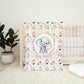 Blush Florals with Elephant in Circle Personalized Blanket for Girl