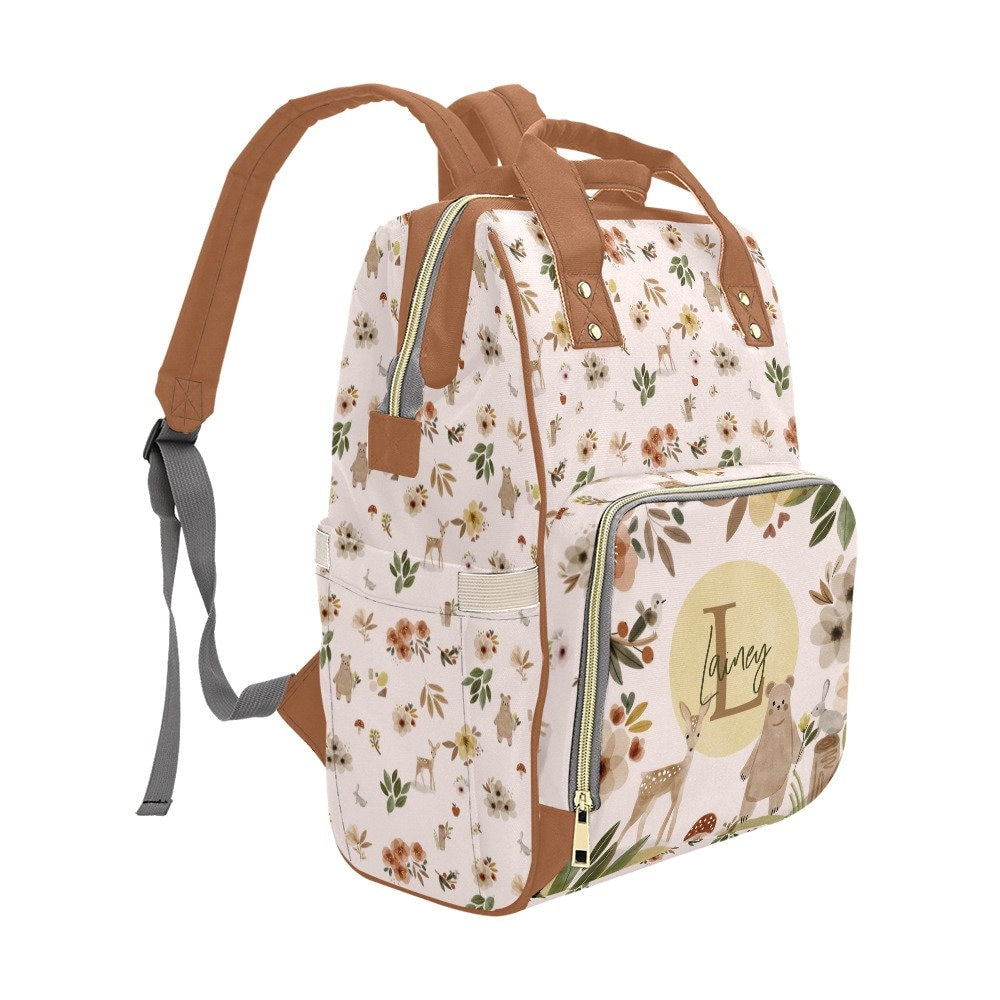 Brown Woodland Personalized Diaper Bag