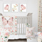 Blush Florals with Butterfly Personalized Blanket for Girl