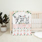 Blush Florals with Black and White Woodland Personalized Blanket for Girl