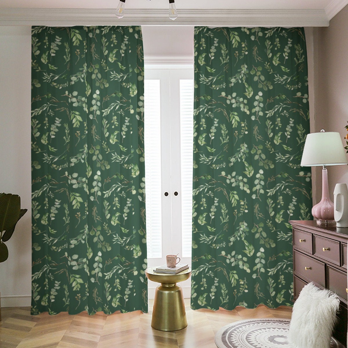 Dark Greenery Blackout Curtains