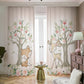 Blush Florals with Woodland Animals Blackout Curtains