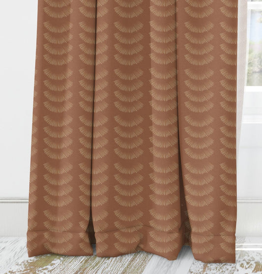 Rust Boho Patterned Blackout Curtains