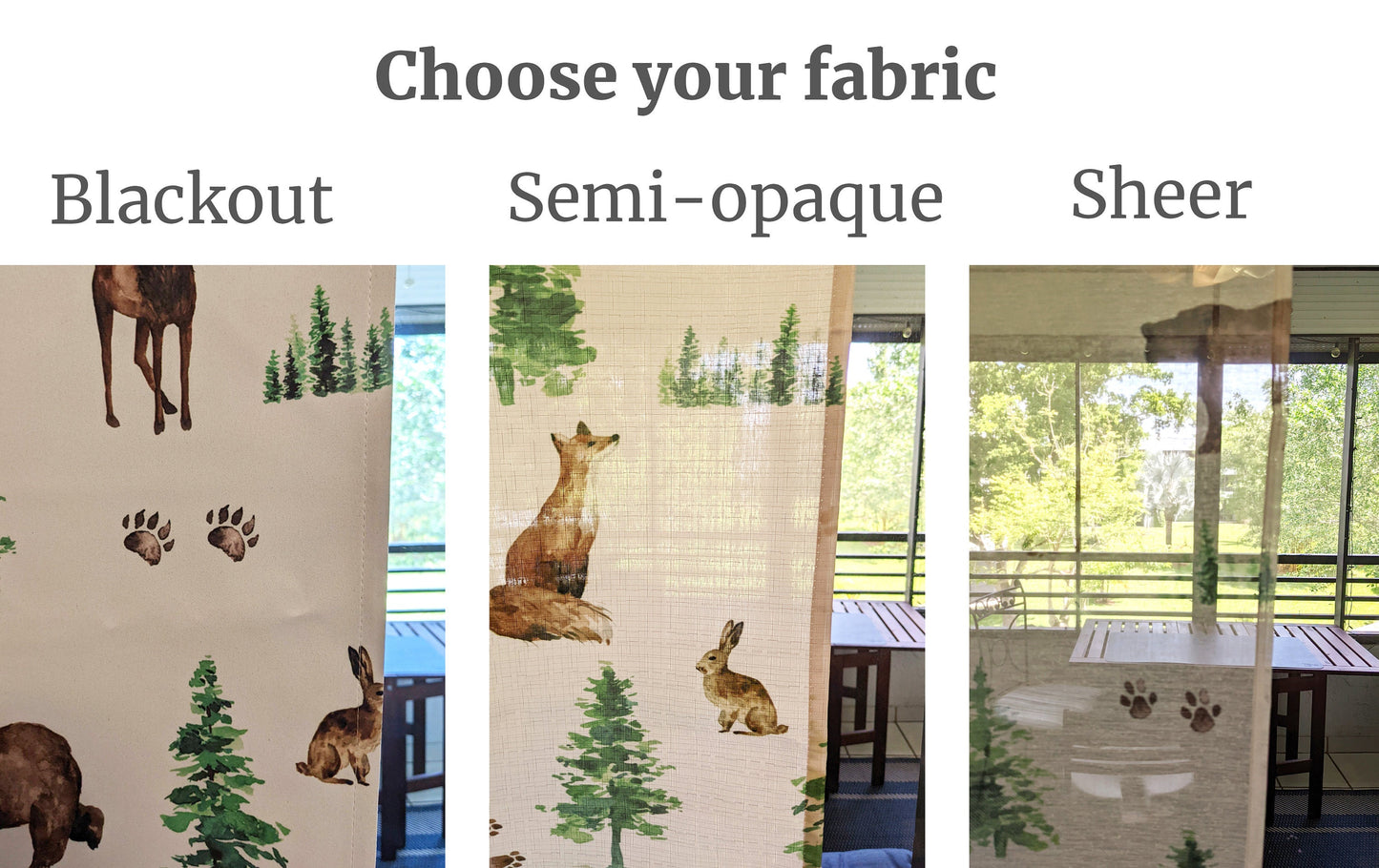 Cute Safari Animals Blackout Curtains