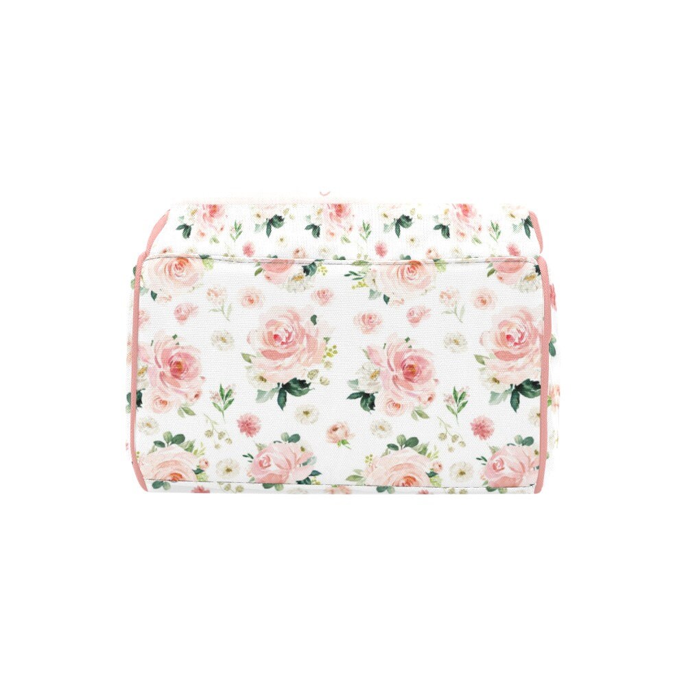 Blush Florals with Safari Animals Personalized Diaper Bag