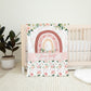 Blush Florals with Rainbow Personalized Blanket for Girl