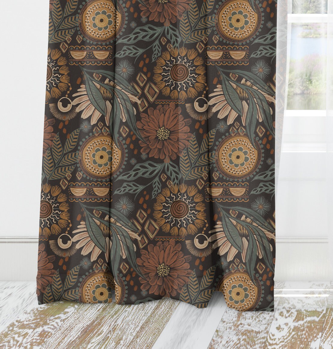 Vintage Charm Boho Blackout Curtains