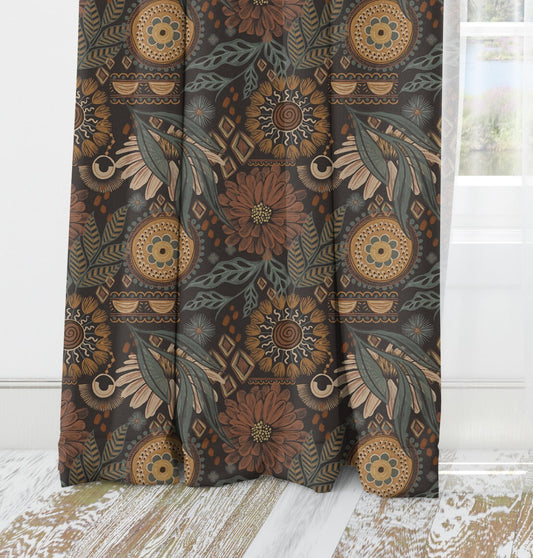 Vintage Charm Boho Blackout Curtains