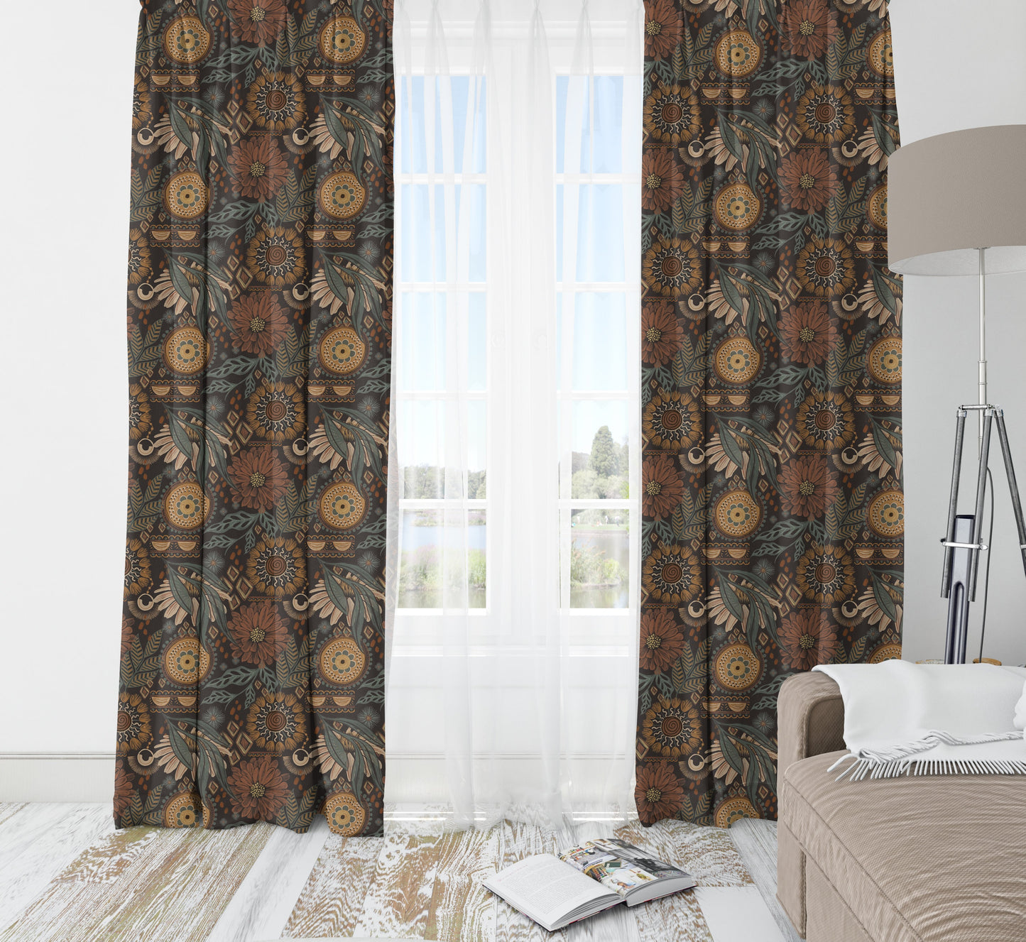 Vintage Charm Boho Blackout Curtains