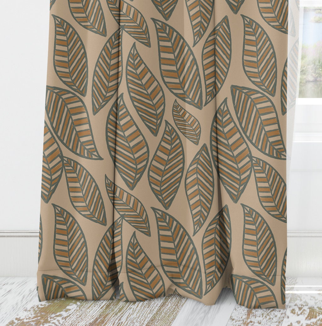 Vintage Charm with leaves Blackout Curtains