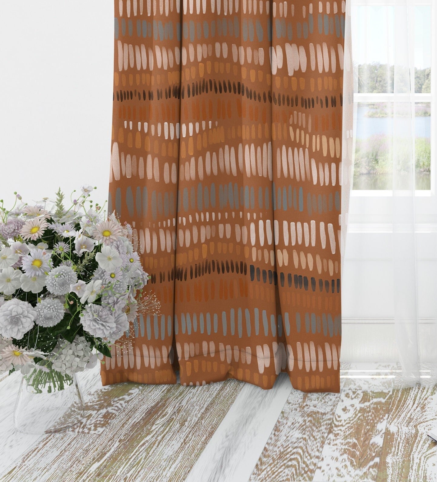 Abstract Rust Blackout Curtains