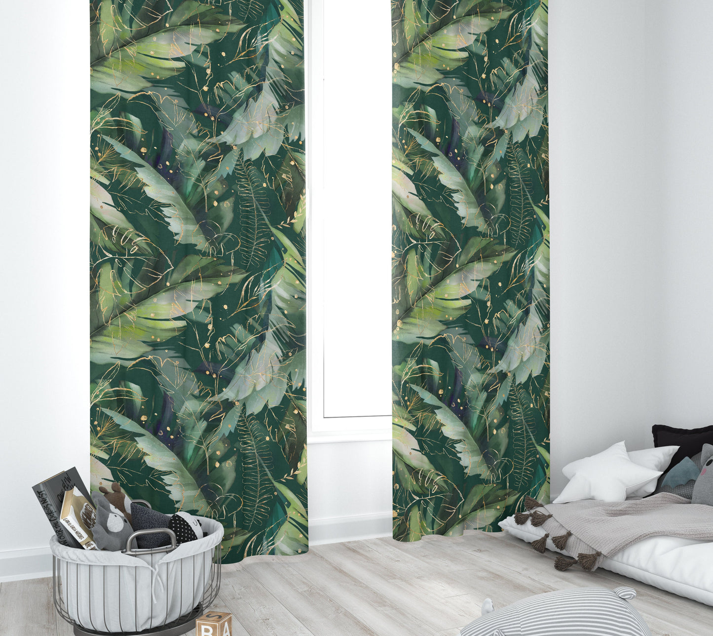 Tropical leaves Blackout Curtains