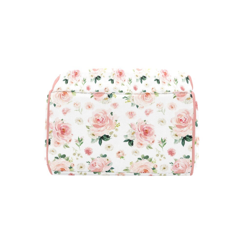 Blush Florals with Woodland Animals Personalized Diaper Bag